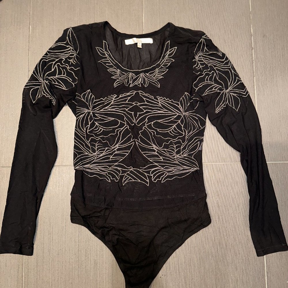 Lovers & Friends Medium Black Sheer Bodysuit